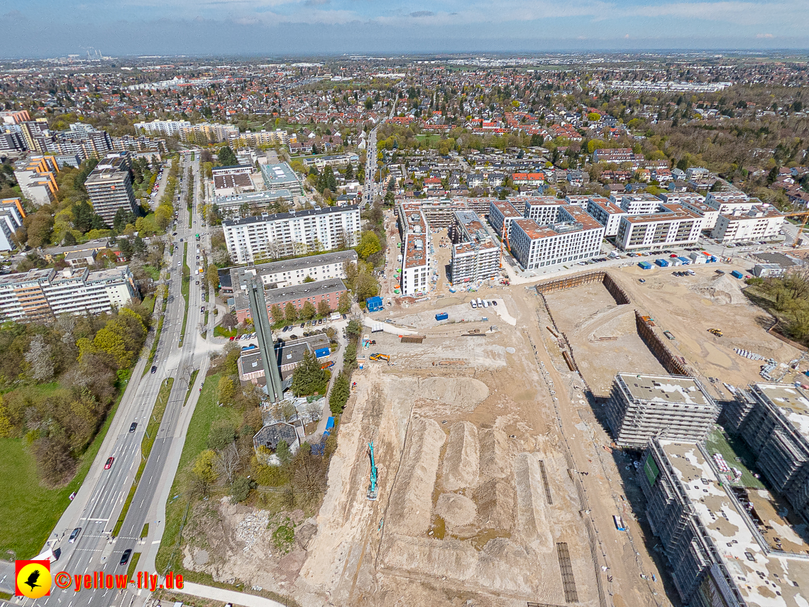 21.04.2023 - Luftbilder von der Baustelle Alexisquartier und Pandion Verde in Neuperlach